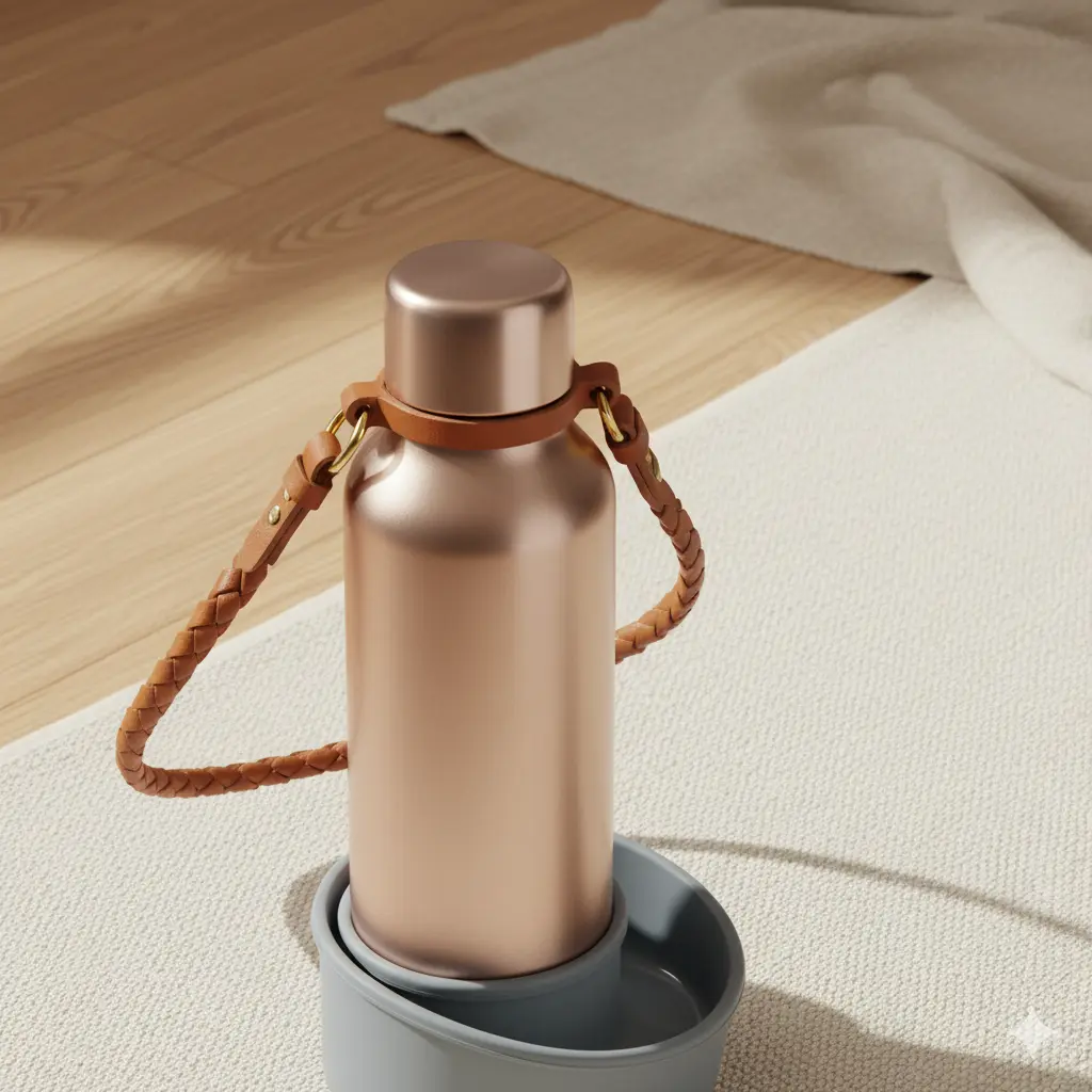 The Wanderlust Pet Travel Water Bottle - Rose Gold Edition - الصورة 2