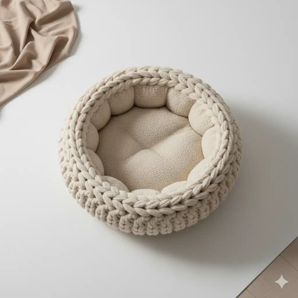 The Cloud Nine Cozy Pet Bed - Chunky Knit Comfort