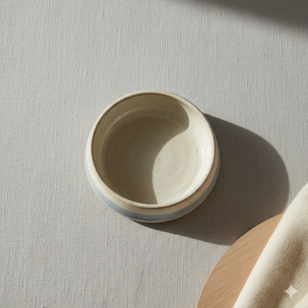 Artisan Crafted Ceramic Pet Bowl - Sky Stripe
